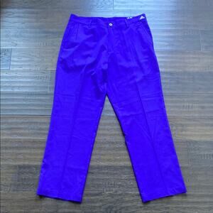 ADIDAS Golf Pant Mens Sz 32 x 32 Purple Flat Front Ripstop